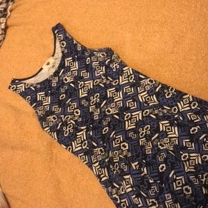 Blue and white dress